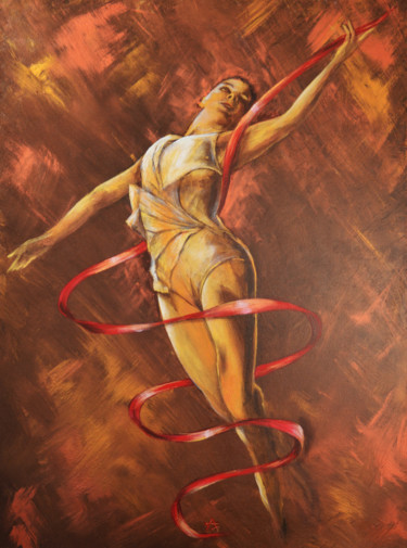 Pittura intitolato "danzatrice-olimpica…" da Antonella Guarneri, Opera d'arte originale