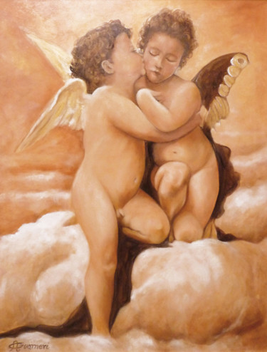 Pittura intitolato "amore-e-psiche-olio…" da Antonella Guarneri, Opera d'arte originale