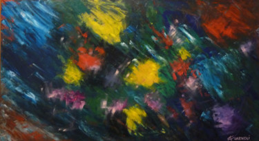 Pittura intitolato "fiori-di-campo-90x5…" da Antonella Guarneri, Opera d'arte originale