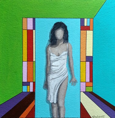 Malerei mit dem Titel "DREAM WOMEN COLLECT…" von Antonella Preti, Original-Kunstwerk, Acryl Auf Holzplatte montiert