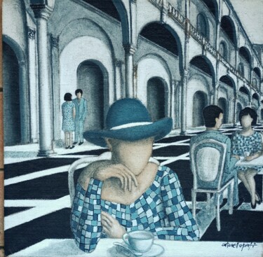 Картина под названием "A Cup of Tea" - Antonella Preti, Подлинное произведение искусства, Акрил Установлен на Деревянная рам…