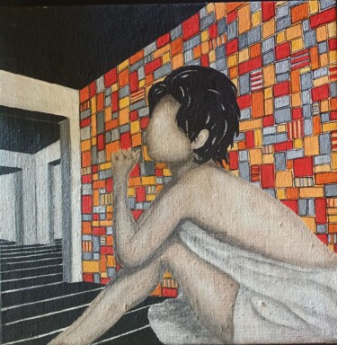 Malarstwo zatytułowany „THE POSE” autorstwa Antonella Preti, Oryginalna praca, Akryl Zamontowany na Panel drewniany