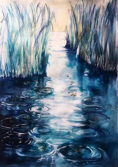 Peinture intitulée "WATER RINGS" par Antonella Taeggi, Œuvre d'art originale, Aquarelle