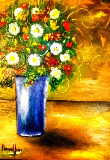 Painting titled "vaso-di-fiori.jpg" by Antonella Bonaffini, Original Artwork, Oil