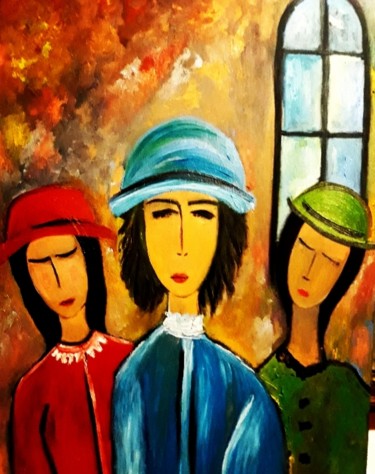 Peinture intitulée "le-sorelle.jpg" par Antonella Bonaffini, Œuvre d'art originale, Huile