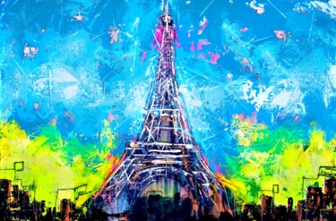「Eiffel Paris (frame…」というタイトルの絵画 Antoni Draganによって, オリジナルのアートワーク, アクリル