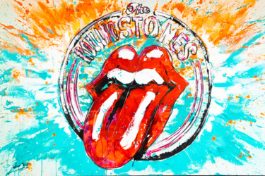 Malerei mit dem Titel "Rolling Stones Mick…" von Antoni Dragan, Original-Kunstwerk, Acryl