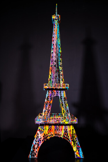 Скульптура под названием "Color Lava Eiffel T…" - Antoni Dragan, Подлинное произведение искусства, Металлы