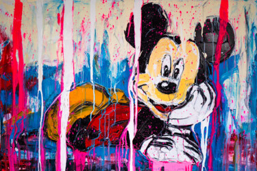 Painting titled "Mickey and Minnie i…" by Antoni Dragan, Original Artwork, Acrylic Mounted on Wood Stretcher frame