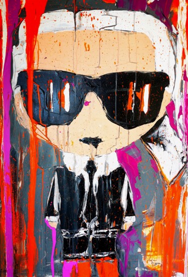 Картина под названием "Karl Lagerfeld in B…" - Antoni Dragan, Подлинное произведение искусства, Акрил