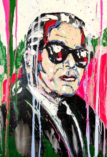 Pintura titulada "Karl Lagerfeld Mila…" por Antoni Dragan, Obra de arte original, Acrílico Montado en Bastidor de camilla de…