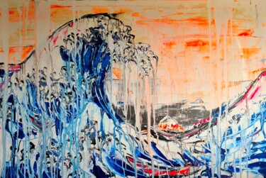 Картина под названием "The great popart Wa…" - Antoni Dragan, Подлинное произведение искусства, Акрил Установлен на Деревянн…