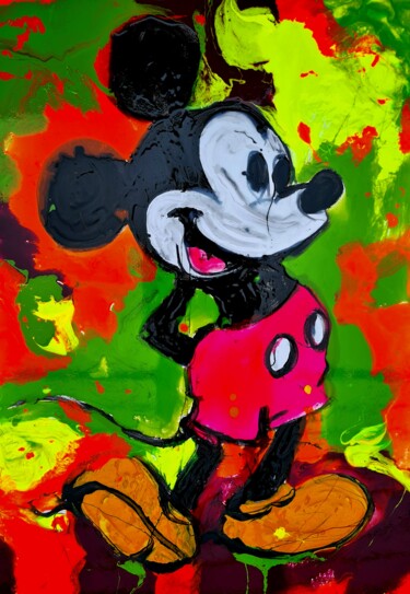 Painting titled "Mickey Mouse shine" by Antoni Dragan, Original Artwork, Acrylic
