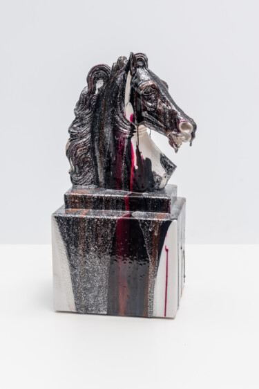Rzeźba zatytułowany „Black Horse” autorstwa Antoni Dragan, Oryginalna praca, Kamień
