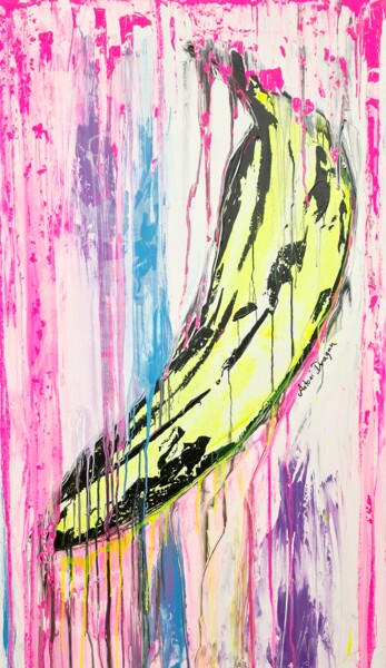 Картина под названием "Banana 🍌" - Antoni Dragan, Подлинное произведение искусства, Акрил Установлен на Деревянная рама для…