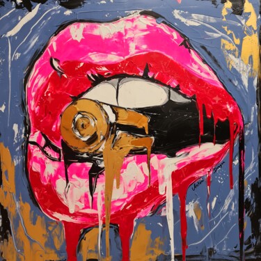 Peinture intitulée "Expensive Lips... c…" par Antoni Dragan, Œuvre d'art originale, Acrylique Monté sur Châssis en bois