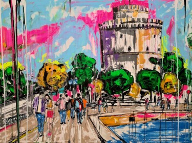 제목이 "Thessaloniki"인 미술작품 Antoni Dragan로, 원작, 아크릴 나무 들것 프레임에 장착됨