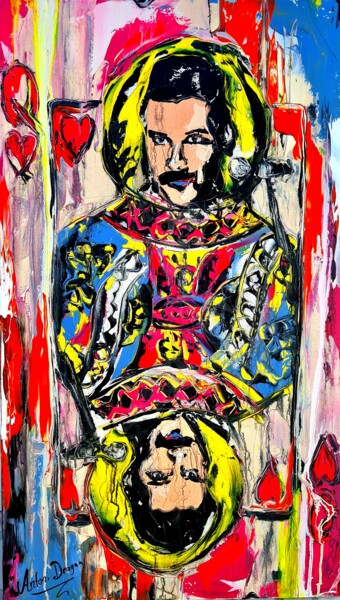 Картина под названием "Freddie Mercury Que…" - Antoni Dragan, Подлинное произведение искусства, Акрил Установлен на Деревянн…