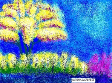 Digitale Kunst mit dem Titel "Arbusto fiorito" von Antonia Calabrese (acartWorks), Original-Kunstwerk, Digitale Malerei