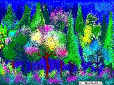 Arte digitale intitolato "Nel bosco" da Antonia Calabrese (acartWorks), Opera d'arte originale, Pittura digitale