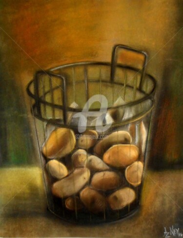 Painting titled "pastel sec Pommes d…" by Antonia Ney, Original Artwork, Pastel