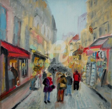 Painting titled "Paris Montmartre" by Antonia Ney, Original Artwork, Oil