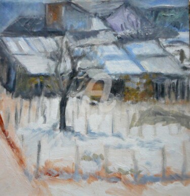 Peinture intitulée "Les toits en face d…" par Antonia Ney, Œuvre d'art originale, Huile