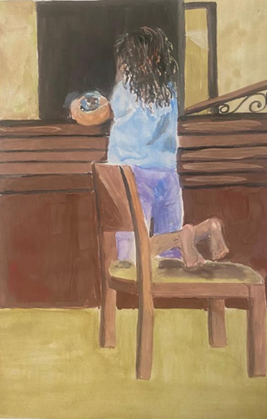 Rysunek zatytułowany „Девочка с пепельниц…” autorstwa Antonietka, Oryginalna praca, Gwasz