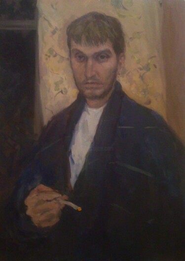 Painting titled "Автопортрет" by Antonii Bushuev, Original Artwork, Oil