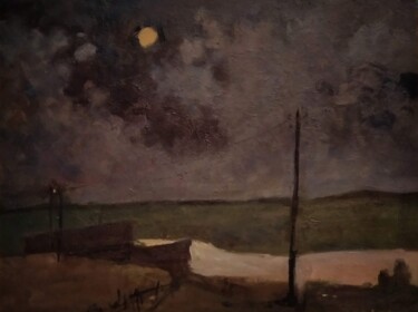 Картина под названием "Ночь тиха" - Антоний Бушуев, Подлинное произведение искусства, Масло