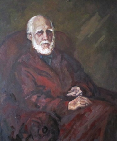 Painting titled "Дедушка( п-т художн…" by Antonii Bushuev, Original Artwork, Oil