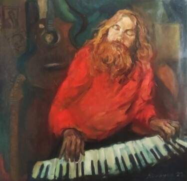 Malerei mit dem Titel "Пианист ( Портрет м…" von Antonii Bushuev, Original-Kunstwerk, Öl Auf Keilrahmen aus Holz montiert