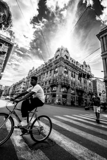 Fotografia zatytułowany „Bicycle Race in Gen…” autorstwa Antonin Borie, Oryginalna praca, Fotografia cyfrowa