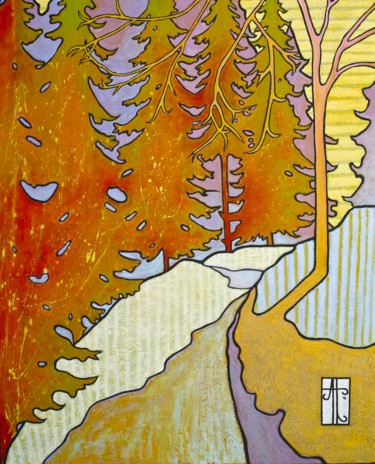 Peinture intitulée "Un hivers" par Antonin Troubat, Œuvre d'art originale, Huile