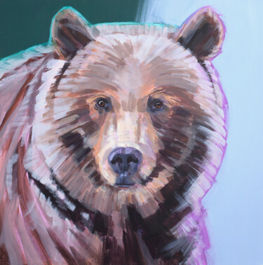 Malerei mit dem Titel "The Bear" von Antonina Banderova, Original-Kunstwerk, Acryl