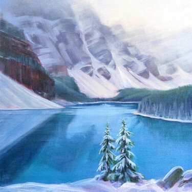 Schilderij getiteld "Winter Mist" door Antonina Banderova, Origineel Kunstwerk, Acryl