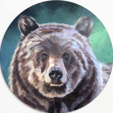 Malerei mit dem Titel "Brown Bear" von Antonina Banderova, Original-Kunstwerk, Acryl