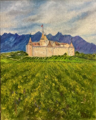 Pintura intitulada "Castles of Switzerl…" por Antonina Dunaeva, Obras de arte originais, Óleo