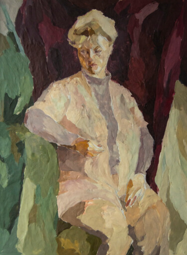 Malarstwo zatytułowany „Portrait of a woman…” autorstwa Antonina Falchuk, Oryginalna praca, Wosk