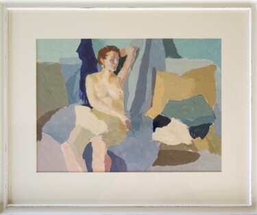 Painting titled "Nude woman portrait…" by Antonina Falchuk, Original Artwork, Wax