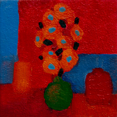 Pintura titulada "Red still life with…" por Antonina Falchuk, Obra de arte original, Oleo