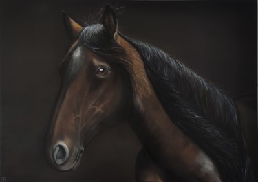 Pittura intitolato "Horse Lusitano 2" da Antonina Leshchenko, Opera d'arte originale, Olio