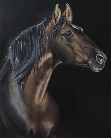 Schilderij getiteld "Horse Lusitano 3" door Antonina Leshchenko, Origineel Kunstwerk, Olie