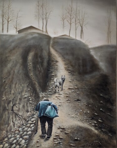 Malerei mit dem Titel "Going home" von Antonina Leshchenko, Original-Kunstwerk, Öl