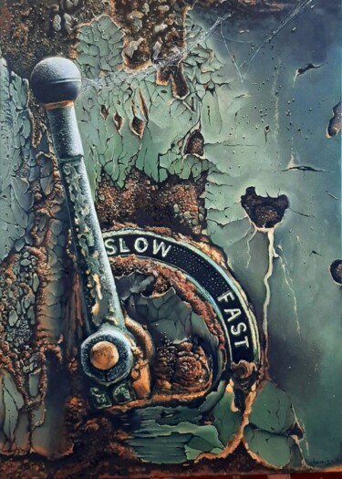 Schilderij getiteld ""Slow is smooth and…" door Antonina Leshchenko, Origineel Kunstwerk, Olie Gemonteerd op Frame voor hout…