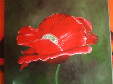Malarstwo zatytułowany „Czerwony kwiat maku” autorstwa A.Mark., Oryginalna praca, Olej