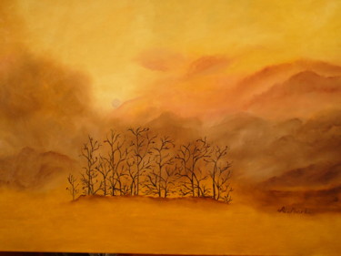 Malarstwo zatytułowany „Mgła” autorstwa A.Mark., Oryginalna praca, Olej