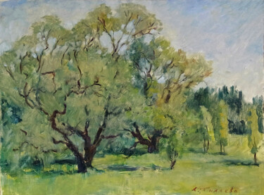 Painting titled "Oil painting Landsc…" by Antonina Pylaeva, Original Artwork, Oil