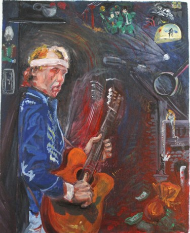 Painting titled "Mark Knopfler Dire…" by Tricomi, Original Artwork, Acrylic