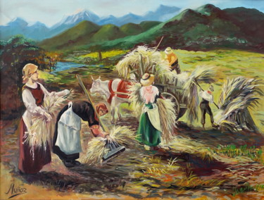 Pintura titulada "segadoras.jpg" por Antonio Muñoz Rodríguez, Obra de arte original, Oleo